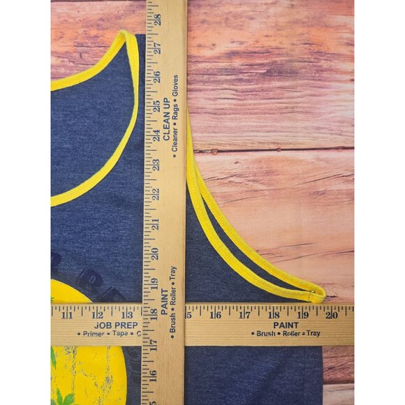 Corona Mens Graphic Tank Top Find Your Beach Design Navy Yellow Trim Size Large - Picture 6 of 6